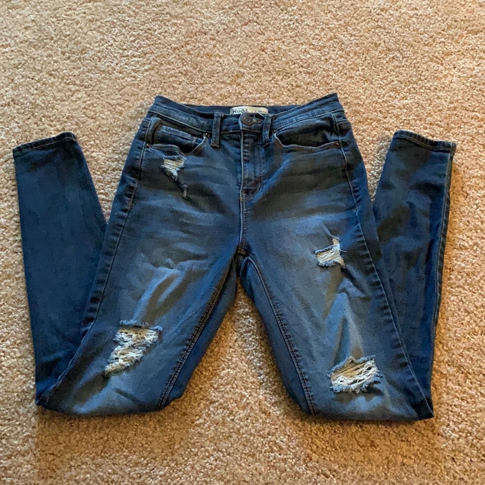 High rise skinny jeans